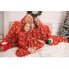 Ekouaer Christmas Matching Family Onesie Pajamas Hoodie One Piece Pajamas Zipper Thermal Sleepwear with Pockets Family Red Elk Print M
