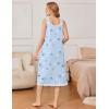 Ekouaer Nightgowns for Women Sleeveless Night Gown Victorian Sleep Shirt with Pockets Ladies Pjs Lace Trim Sleepwear S-XXL(Blue Dandelion)