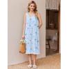 Ekouaer Nightgowns for Women Sleeveless Night Gown Victorian Sleep Shirt with Pockets Ladies Pjs Lace Trim Sleepwear S-XXL(Blue Dandelion)