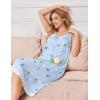 Ekouaer Nightgowns for Women Sleeveless Night Gown Victorian Sleep Shirt with Pockets Ladies Pjs Lace Trim Sleepwear S-XXL(Blue Dandelion)