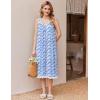 Ekouaer Nightgowns for Women Sleeveless Night Gown Victorian Sleep Shirt with Pockets Ladies Pjs Lace Trim Sleepwear S-XXL(Blue Pueple Flower)