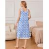 Ekouaer Nightgowns for Women Sleeveless Night Gown Victorian Sleep Shirt with Pockets Ladies Pjs Lace Trim Sleepwear S-XXL(Blue Pueple Flower)