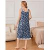 Ekouaer Nightgowns for Women Sleeveless Night Gown Victorian Sleep Shirt with Pockets Ladies Pjs Lace Trim Sleepwear S-XXL(Blue Yellow Flower)
