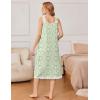 Ekouaer Nightgowns for Women Sleeveless Night Gown Victorian Sleep Shirt with Pockets Ladies Pjs Lace Trim Sleepwear S-XXL(Green Yellow Flowers)
