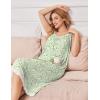 Ekouaer Nightgowns for Women Sleeveless Night Gown Victorian Sleep Shirt with Pockets Ladies Pjs Lace Trim Sleepwear S-XXL(Green Yellow Flowers)