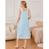 Ekouaer Nightgowns for Women Sleeveless Night Gown Victorian Sleep Shirt with Pockets Ladies Pjs Lace Trim Sleepwear S-XXL(Light Blue)