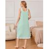 Ekouaer Nightgowns for Women Sleeveless Night Gown Victorian Sleep Shirt with Pockets Ladies Pjs Lace Trim Sleepwear S-XXL(Light Green)