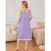 Ekouaer Nightgowns for Women Sleeveless Night Gown Victorian Sleep Shirt with Pockets Ladies Pjs Lace Trim Sleepwear S-XXL(Lilac)
