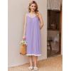 Ekouaer Nightgowns for Women Sleeveless Night Gown Victorian Sleep Shirt with Pockets Ladies Pjs Lace Trim Sleepwear S-XXL(Lilac)
