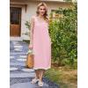 Ekouaer Nightgowns for Women Sleeveless Night Gown Victorian Sleep Shirt with Pockets Ladies Pjs Lace Trim Sleepwear S-XXL(Pink)