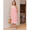 Ekouaer Nightgowns for Women Sleeveless Night Gown Victorian Sleep Shirt with Pockets Ladies Pjs Lace Trim Sleepwear S-XXL(Pink Flower)