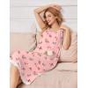 Ekouaer Nightgowns for Women Sleeveless Night Gown Victorian Sleep Shirt with Pockets Ladies Pjs Lace Trim Sleepwear S-XXL(Pink Flower)