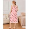 Ekouaer Nightgowns for Women Sleeveless Night Gown Victorian Sleep Shirt with Pockets Ladies Pjs Lace Trim Sleepwear S-XXL(Pink Flower)