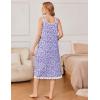 Ekouaer Nightgowns for Women Sleeveless Night Gown Victorian Sleep Shirt with Pockets Ladies Pjs Lace Trim Sleepwear S-XXL(Purple Dots)