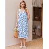 Ekouaer Nightgowns for Women Sleeveless Night Gown Victorian Sleep Shirt with Pockets Ladies Pjs Lace Trim Sleepwear S-XXL(Watercolor Flowers Blue)