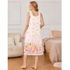 Ekouaer Nightgowns for Women Sleeveless Night Gown Victorian Sleep Shirt with Pockets Ladies Pjs Lace Trim Sleepwear S-XXL(Watercolor Flowers-pink)