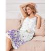 Ekouaer Nightgowns for Women Sleeveless Night Gown Victorian Sleep Shirt with Pockets Ladies Pjs Lace Trim Sleepwear S-XXL(Watercolor Flowers-purple)