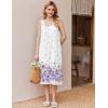 Ekouaer Nightgowns for Women Sleeveless Night Gown Victorian Sleep Shirt with Pockets Ladies Pjs Lace Trim Sleepwear S-XXL(Watercolor Flowers-purple)