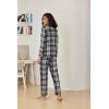 Ekouaer Pajamas for Women 2 Piece Lounge Set Long Sleeve Plaid Sleepwear Casual 2 Piece Pjs S-XXL(Black Grey Plaid)
