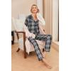 Ekouaer Pajamas for Women 2 Piece Lounge Set Long Sleeve Plaid Sleepwear Casual 2 Piece Pjs S-XXL(Black Grey Plaid)