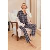 Ekouaer Pajamas for Women 2 Piece Lounge Set Long Sleeve Plaid Sleepwear Casual 2 Piece Pjs S-XXL(Black Pink Plaid)