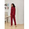 Ekouaer Pajamas for Women 2 Piece Lounge Set Long Sleeve Plaid Sleepwear Casual 2 Piece Pjs S-XXL(Black Red Plaid)