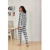 Ekouaer Pajamas for Women 2 Piece Lounge Set Long Sleeve Plaid Sleepwear Casual 2 Piece Pjs S-XXL(Black White Plaid)