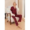 Ekouaer Pajamas for Women 2 Piece Lounge Set Long Sleeve Plaid Sleepwear Casual 2 Piece Pjs S-XXL(Red Black Plaid)