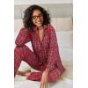 Ekouaer Pajamas for Women 2 Piece Lounge Set Long Sleeve Plaid Sleepwear Casual 2 Piece Pjs S-XXL(Red Plaid)