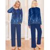 Ekouaer Pajamas for Women Set Long Sleeve Sleepwear Top & Pants Pjs Comfy 2 Piece Lounge Set with Pockets S-XXL(Navy Floral)