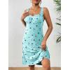 Ekouaer Sleeveless Nightgowns for Women Night Shirts Sleep Shirts Pleated Front Sleepwear Printed Night Dress Star Moon L