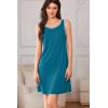 Ekouaer Tank Nightgowns for Women Sleeveless Sleep Dress Crew Neck Sleep Shirt Comfy Pajama Dress(A_blue Green)