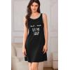 Ekouaer Tank Nightgowns for Women Sleeveless Sleep Dress Crew Neck Sleep Shirt Comfy Pajama Dress(Black Sleep)