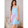 Ekouaer Tank Nightgowns for Women Sleeveless Sleep Dress Crew Neck Sleep Shirt Comfy Pajama Dress(Colorful Tie-dye)