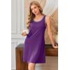 Ekouaer Tank Nightgowns for Women Sleeveless Sleep Dress Crew Neck Sleep Shirt Comfy Pajama Dress(Deep Purple)