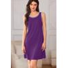 Ekouaer Tank Nightgowns for Women Sleeveless Sleep Dress Crew Neck Sleep Shirt Comfy Pajama Dress(Deep Purple)