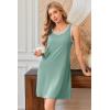 Ekouaer Tank Nightgowns for Women Sleeveless Sleep Dress Crew Neck Sleep Shirt Comfy Pajama Dress(Gray Green)