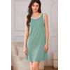 Ekouaer Tank Nightgowns for Women Sleeveless Sleep Dress Crew Neck Sleep Shirt Comfy Pajama Dress(Gray Green)