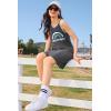 Ekouaer Tank Nightgowns for Women Sleeveless Sleep Dress Crew Neck Sleep Shirt Comfy Pajama Dress(Grey Rainbow)
