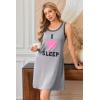 Ekouaer Tank Nightgowns for Women Sleeveless Sleep Dress Crew Neck Sleep Shirt Comfy Pajama Dress(Light Gray Sleep)