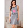 Ekouaer Tank Nightgowns for Women Sleeveless Sleep Dress Crew Neck Sleep Shirt Comfy Pajama Dress(Light Gray Sleep)