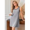 Ekouaer Tank Nightgowns for Women Sleeveless Sleep Dress Crew Neck Sleep Shirt Comfy Pajama Dress(Light Grey)