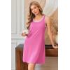 Ekouaer Tank Nightgowns for Women Sleeveless Sleep Dress Crew Neck Sleep Shirt Comfy Pajama Dress(Peach Pink)