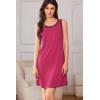 Ekouaer Tank Nightgowns for Women Sleeveless Sleep Dress Crew Neck Sleep Shirt Comfy Pajama Dress(Rose Pink)