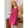 Ekouaer Tank Nightgowns for Women Sleeveless Sleep Dress Crew Neck Sleep Shirt Comfy Pajama Dress(Rose Pink)