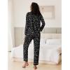 Ekouaer Women’s Pajamas Long Sleeve Sleepwear Casual Button Down Loungewear Soft Pjs Set S-XXL(Black With Stars)