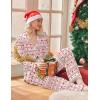 Ekouaer Women’s Pajamas Long Sleeve Sleepwear Casual Button Down Loungewear Soft Pjs Set S-XXL(Christmas Reindeer)