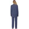 Ekouaer Women’s Pajamas Long Sleeve Sleepwear Casual Button Down Loungewear Soft Pjs Set S-XXL(Dark Blue)