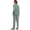 Ekouaer Women’s Pajamas Long Sleeve Sleepwear Casual Button Down Loungewear Soft Pjs Set S-XXL(Dark Green)