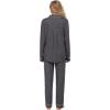 Ekouaer Women’s Pajamas Long Sleeve Sleepwear Casual Button Down Loungewear Soft Pjs Set S-XXL(Dark Grey)